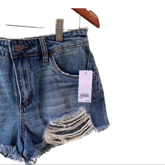 BP distressed high rise jean shorts size 27 - Picture 3 of 8